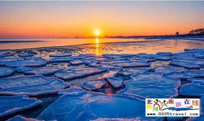 別樣北戴河之冬日里的北戴河冰海日出美景賞析